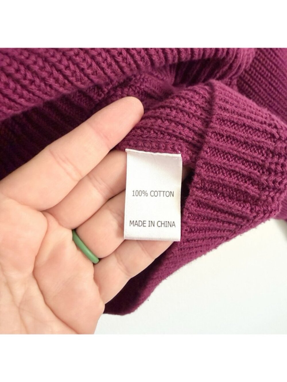 La Ligne Ribbed V-Neck Balloon Sleeve Knit Sweater Plum Burgundy Women’s Large - Picture 6 of 11